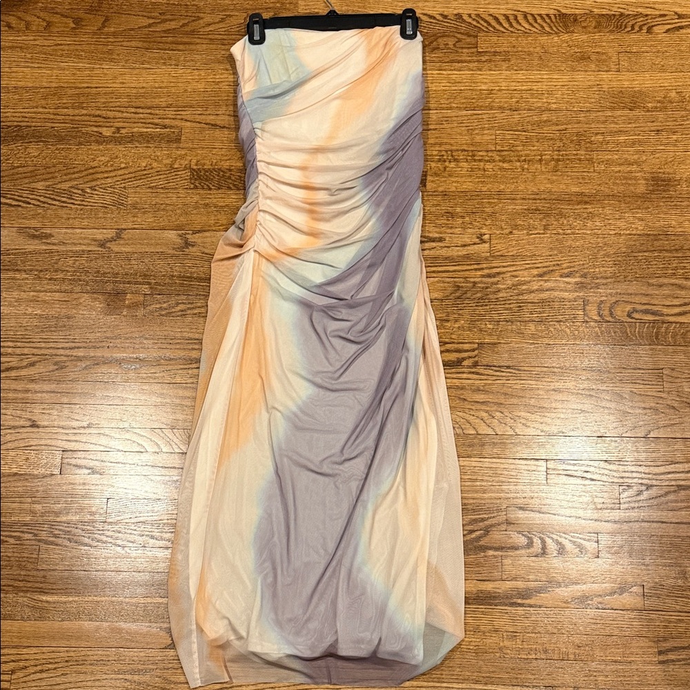 ZARA Strapless Ruched Dress
